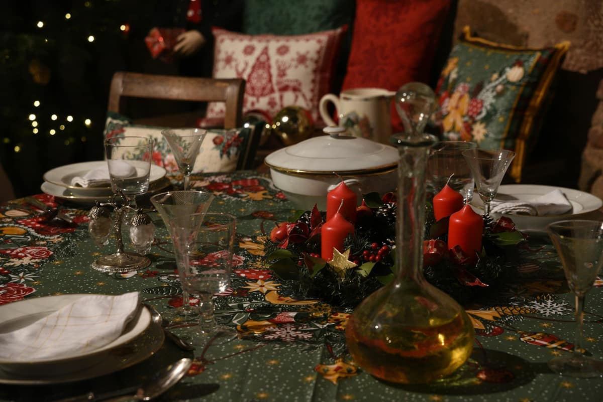 Dukat julbord med ljus